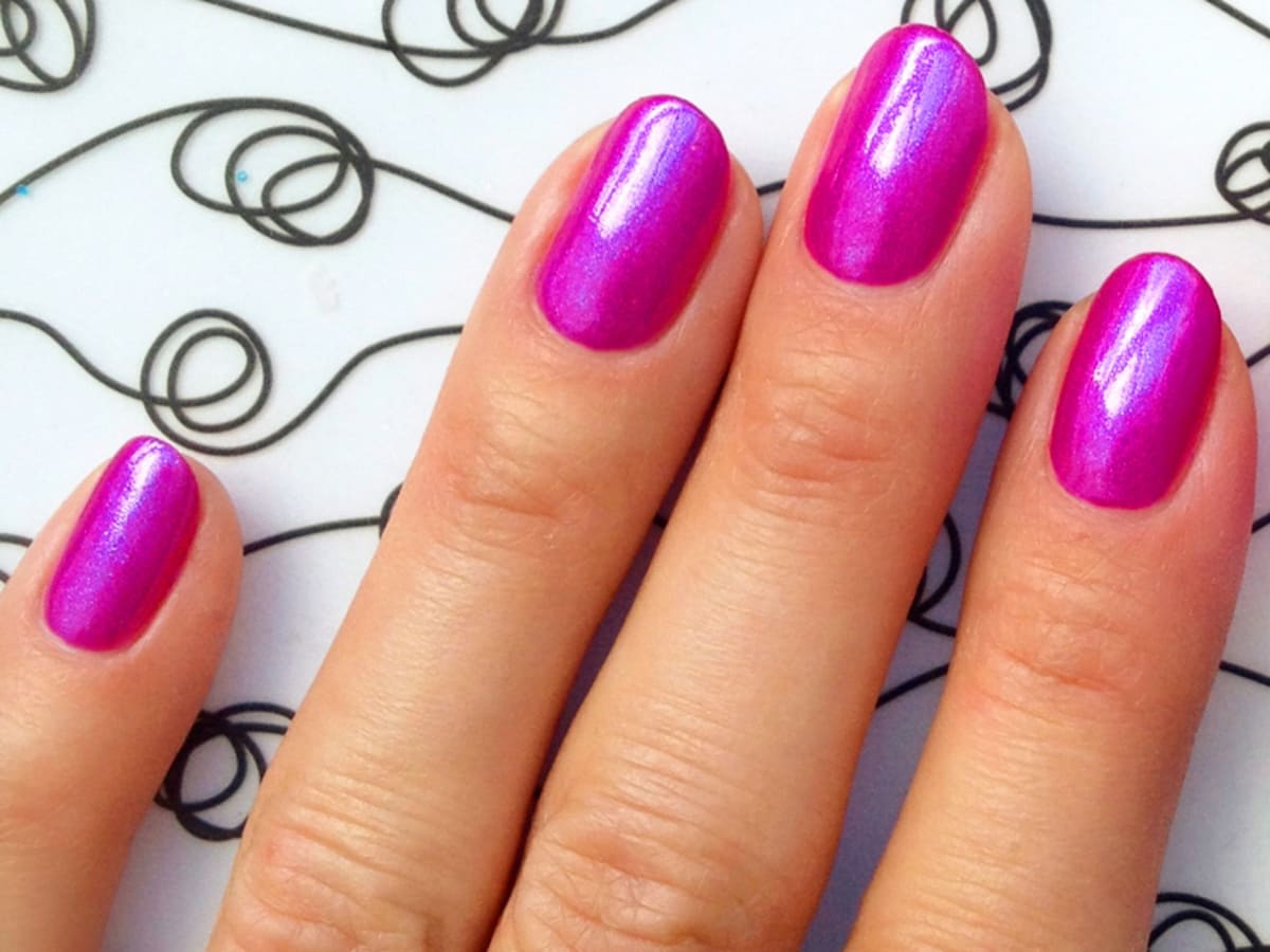 Purple best sale pink nails