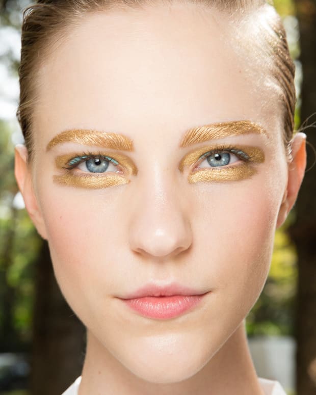 Christian Dior Spring 2014 ready to wear makeup_golden eyes_gilded eyes