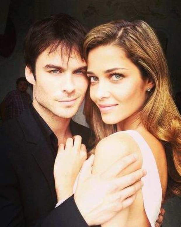 Ian Somerhalder and Ana Beatriz Barros on the set of the Azzaro Pour Homme campaign shoot.