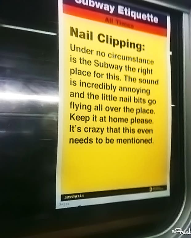 public grooming nail clipping subway etiquette poster_via The Frisky