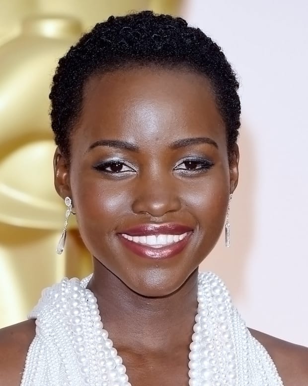 Lupita Nyong'o 2015 Oscars makeup by Nick Barose and Lancome