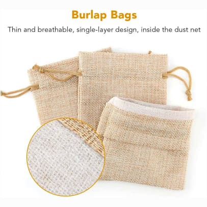 Xijuer Burlap Drawstring Bags 5x7" inside