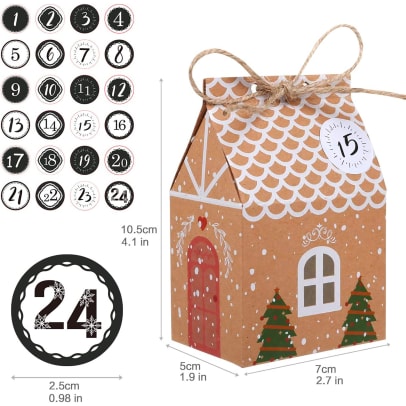 Advent calendar craft gift box house dimensions