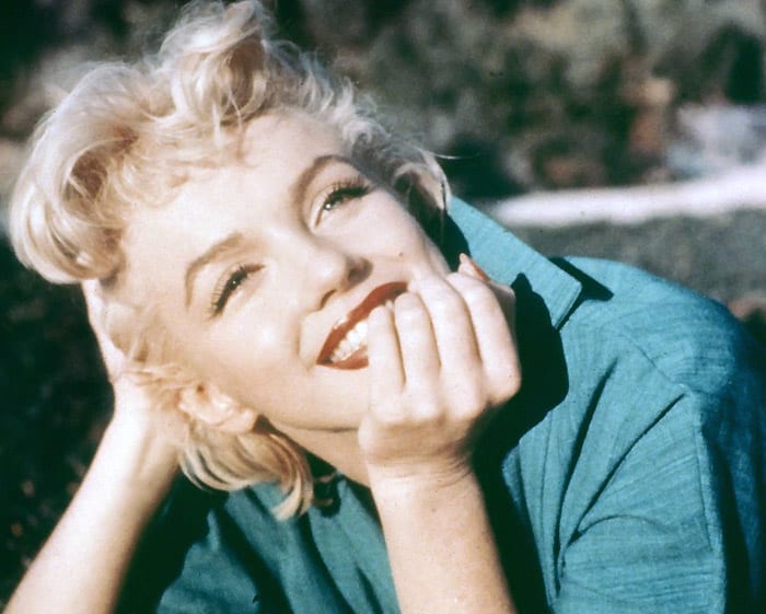 Brow bleaching: don't necessarily match your hair -- you still need brows to have enough presence to add structure to your face. This is a good contrast on Marilyn Munroe.