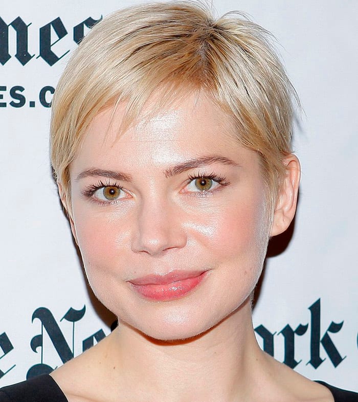 Brow bleaching: Michelle Williams has a great balance between hair and brow colour. Lighter might make her brows seem invisible.