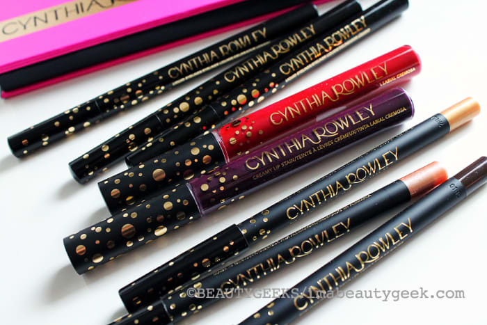 Cynthia Rowley Beauty Eyeliners ($18 at birchbox.ca and $16 at birchbox.com), Creamy Lipstain in Dahlia and Heartthrob ($23 each at birchbox.caand $20 each at birchbox.com), and Liquid Liner ($21 each at birchbox.ca and $18 at birchbox.com)
