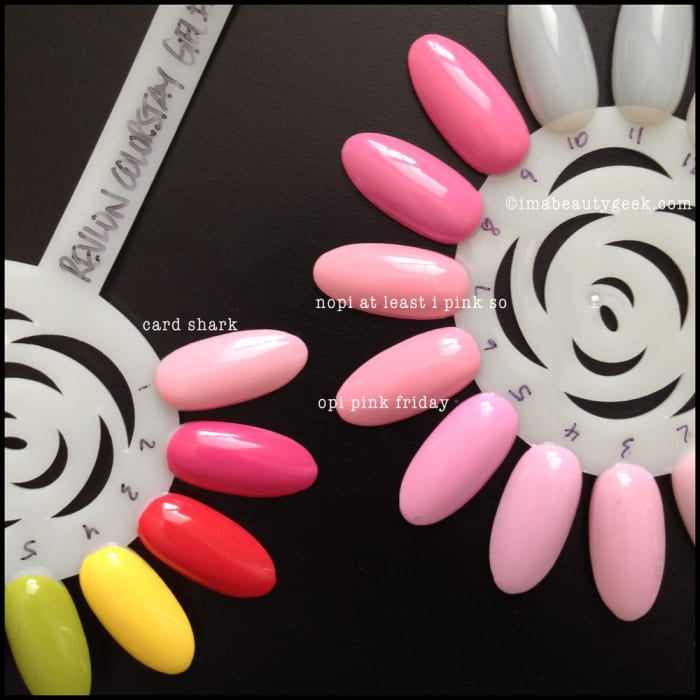 revlon card shark comparison swatch
