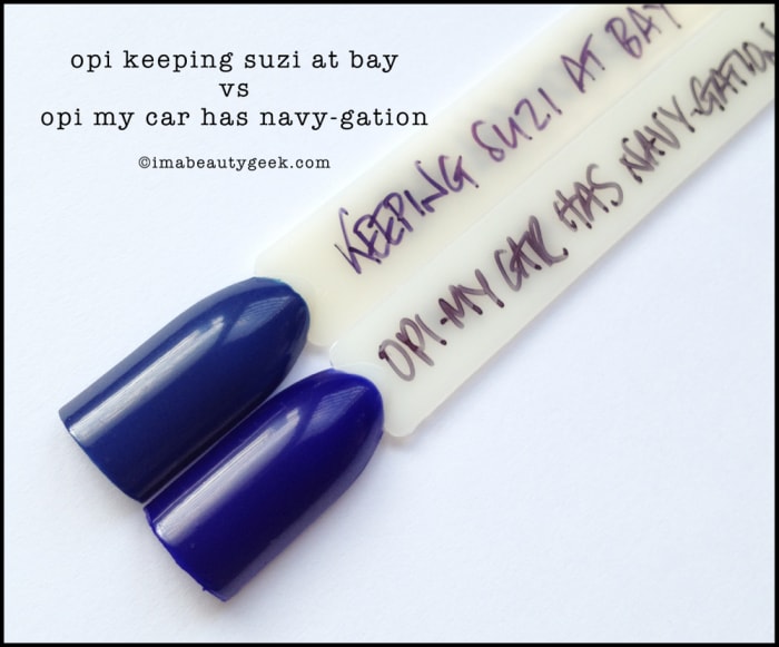OPI My Car Has Navy-gation Comparison Keeping Suzi at Bay