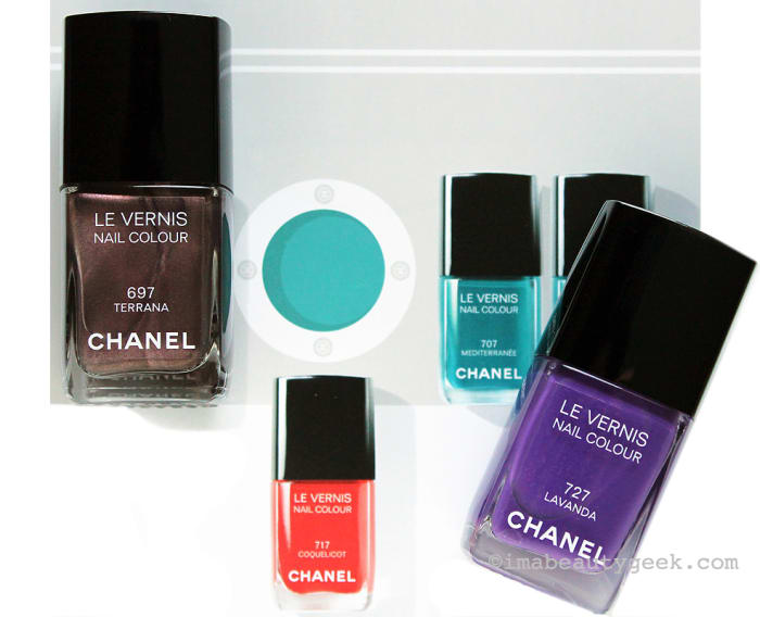 Chanel Summer 2015 Mediterranee Le Vernis nail polish in Terrana and Lavanda
