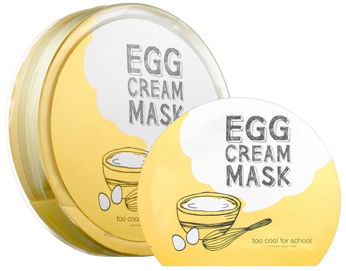 Fake a good night's sleep w skincare when you're in your 40s: Too Cool for School Egg Cream Sheet Mask
