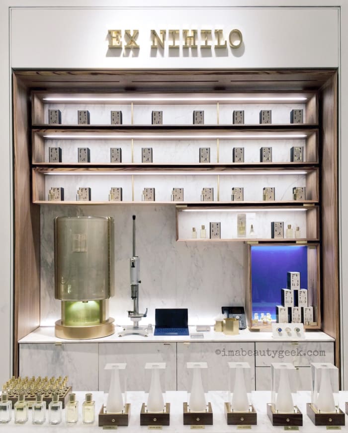 Ex Nihilo is exclusive to Saks in Canada; this is the Eaton Centre location. Note the Osmologue on the left.