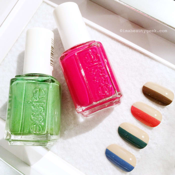 essie split-screen multi-colour manicure shades