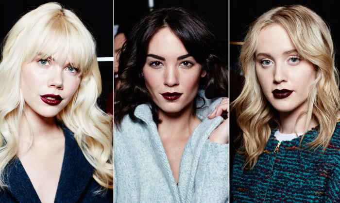 Maybelline Loaded Bolds Lipstick in Midnight Merlot; Ellie May F/W 2016 runway, Toronto Fashion Week.