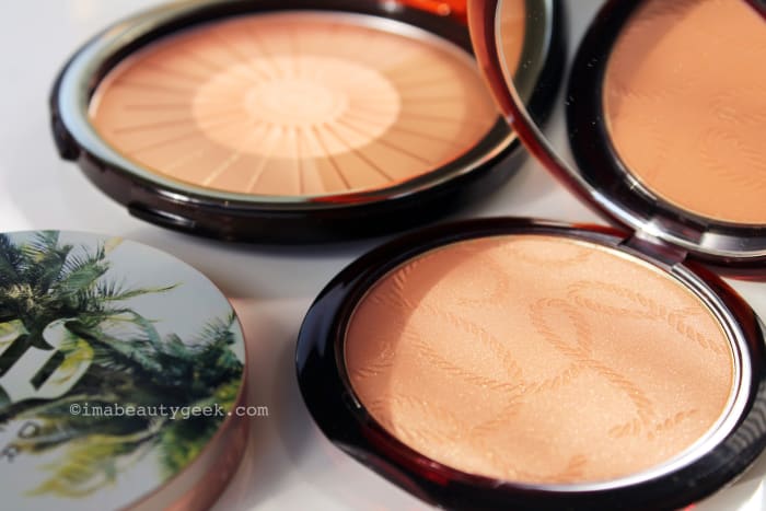 How to apply bronzer for Spring and for summer: (from top) Clarins Summer 2016 bronzer + blush, Guerlain Terracotta, Urban Decay Beached Bronze