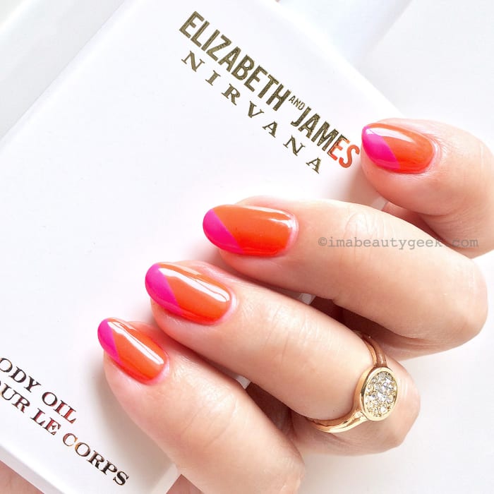 Gelish Tiki Tiki Laranga + Shellac Hot Pop Pink_Elizabeth and James Nirvana Body Oil