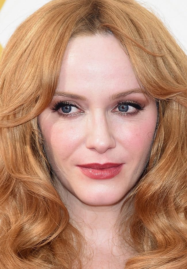 Christina Hendricks: love those shimmery lids and flushed cheeks. Makeup by Vanessa Scali for Sephora Collection.