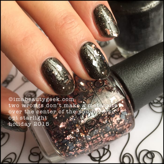 OPI Two Wrongs Don't Make a Meteorite over OPI The Center of the You-niverse – OPI Starlight Collection Holiday 2015