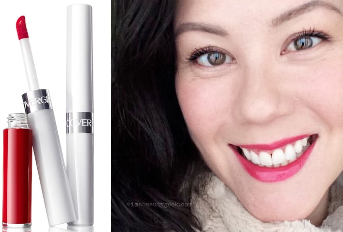 Covergirl Outlast All-Day Custom Red liquid lip colour and top coat; I'm wearing Extraordinary Fuchsia.