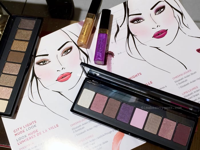 Elizabeth Arden Bright Lights, Big City: those glosses – Glamorous Gold, Intriguing Violet – are sheer.