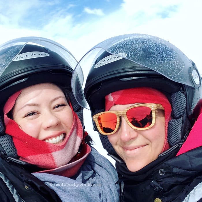 snowmobiling on Langjökull glacier_with Emmanuelle Ghersi of Clin d'oeil mag