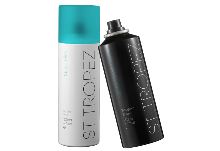 How to contour your face with spray self-tanner: St. Tropez Tanning Essentials Self Tan Bronzing Spray and Dark Bronzing Spray