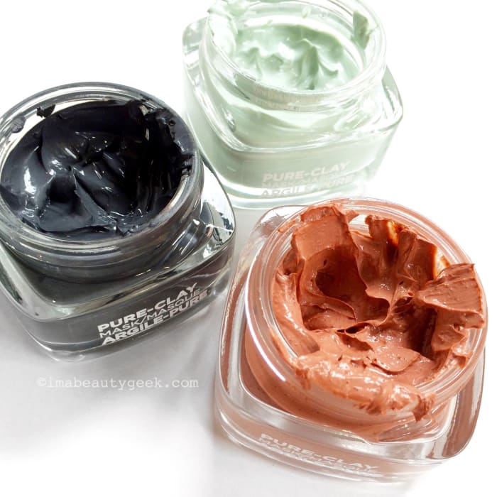 L'Oreal Paris Pure-Clay Masks Charcoal, Eucalyptus, Red Algae