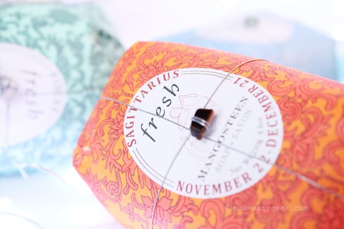 Fresh Zodiac Soap: Sagittarius (Mangosteen scent with a little wire-wrapped tiger's eye gemstone