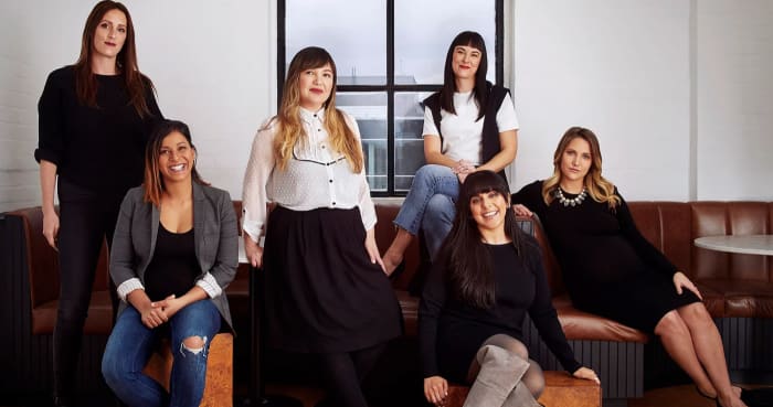 Fierce Mama Cards: Alexis Bronstorph, Executive Creative Director at Taxi; Rica Eckersley, Creative Director at Union; Alicia den Ouden, Account Director at The&Partnership. Bottom row: Kimberley Pereira, Senior Designer, at No Fixed Address; Kammy Ahuja, Design Director at The&Partnership; and Lindsay Di Tolla, Account Director at The&Partnership