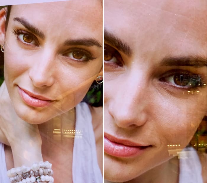 Hudson's Bay displays this ad from Montreal jewelry brand Jac + Jo; the model's skin appears unretouched