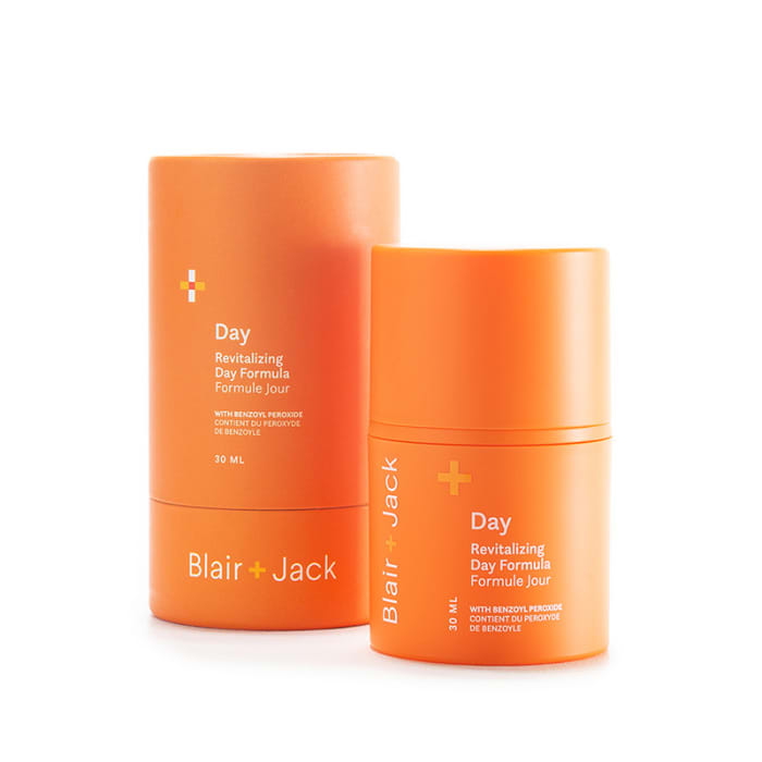 Blair + Jack Day Formula with benzoyl peroxide and 1% hydrocortisone, $49 at blairandjack.com