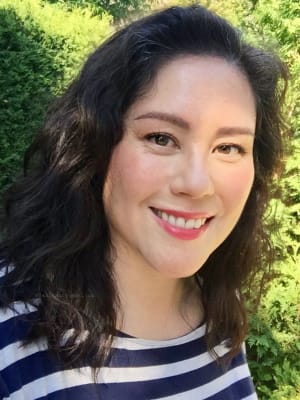 On cheeks: RMS Beauty Lip 2 Cheek in Beloved. On lips: Tōn Cosmetics Medium Cool 2 lipstick over lanolin.