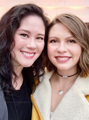 My 17-year-old niece Erin (right) and me; makeup and hair by Patrick Ryan and Alyssa Manuel for L'Oreal Paris