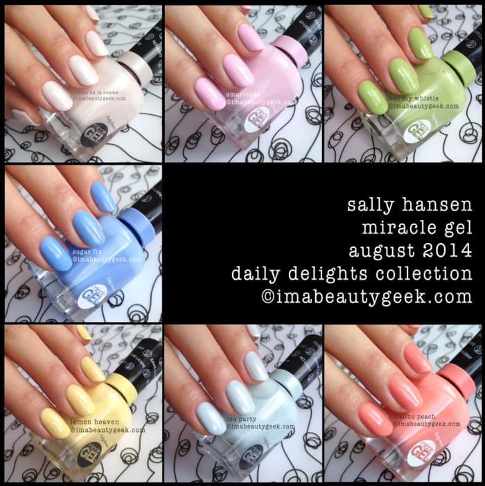 SALLY HANSEN MIRACLE GEL REVIEW + COLOR COLLECTION SWATCHES Beautygeeks