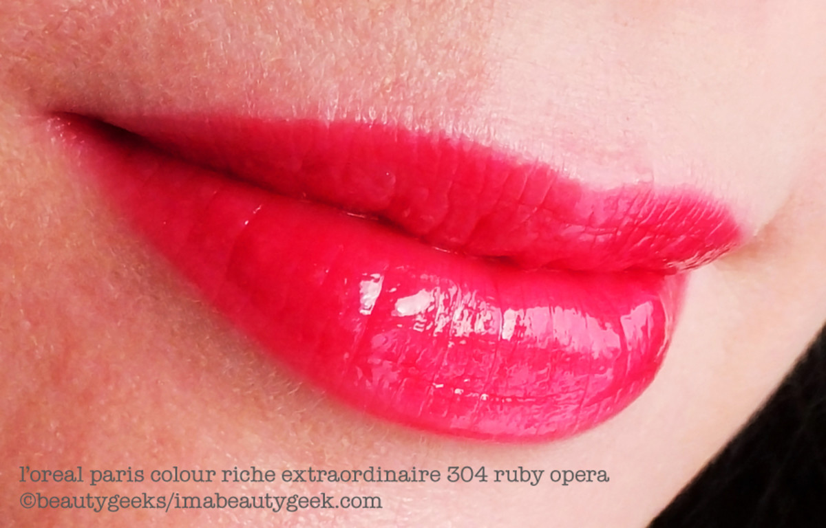 L'Oreal Colour Riche Extraordinaire 304 Ruby Opera swatch