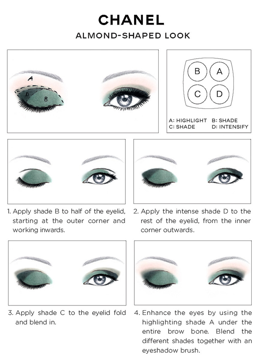 applying eye makeup diagram