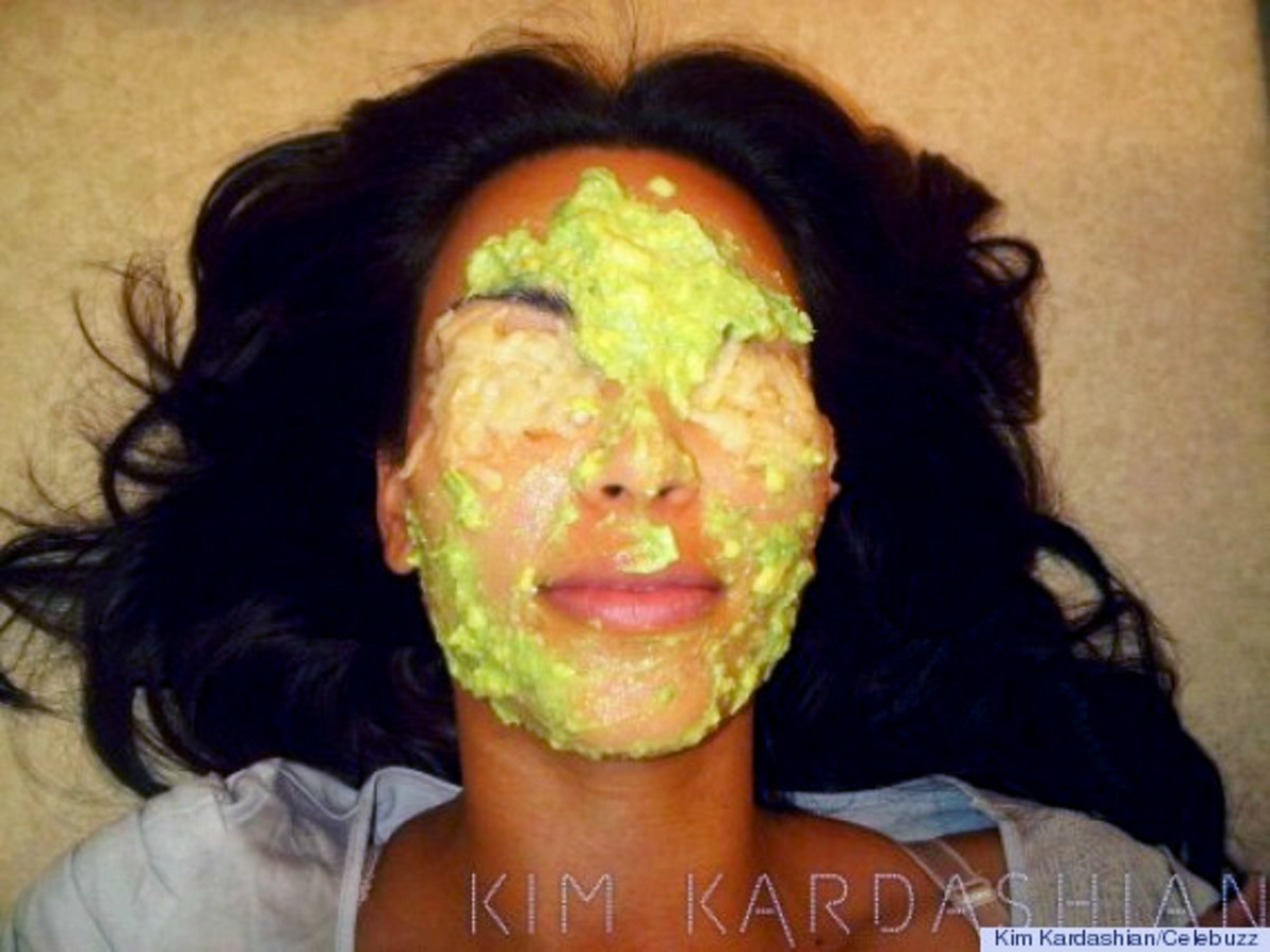avocado beauty treatments_avocado face mask_Kim Kardashian