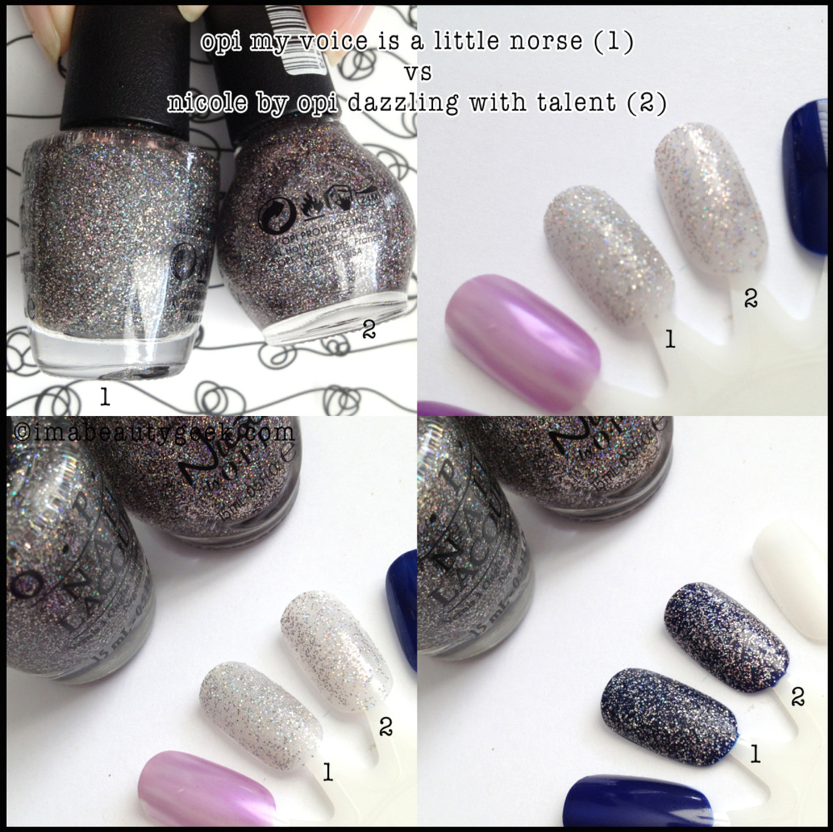 OPI My Voice is a Little Norse comparison swatch