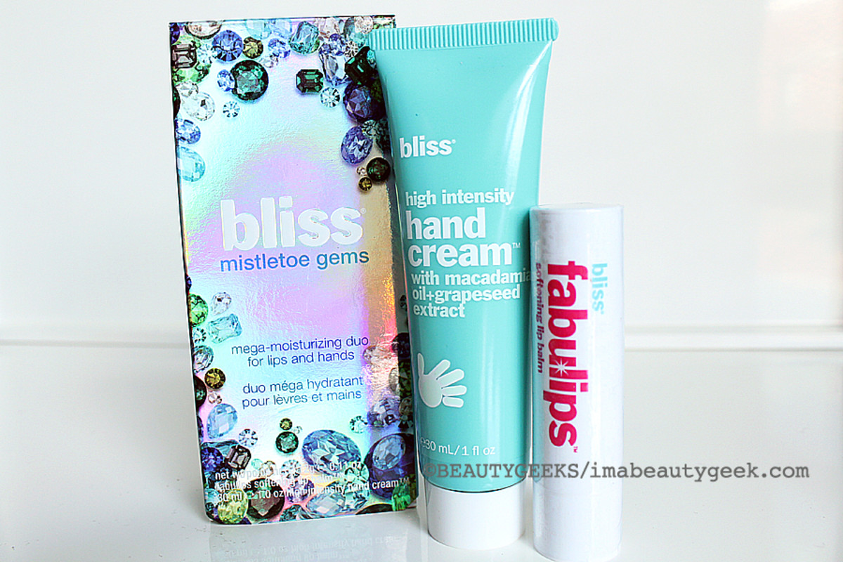 Bliss Holiday 2014_Bliss Mistletoe Gems_bliss high intensity hand cream and bliss fabulips lip balm