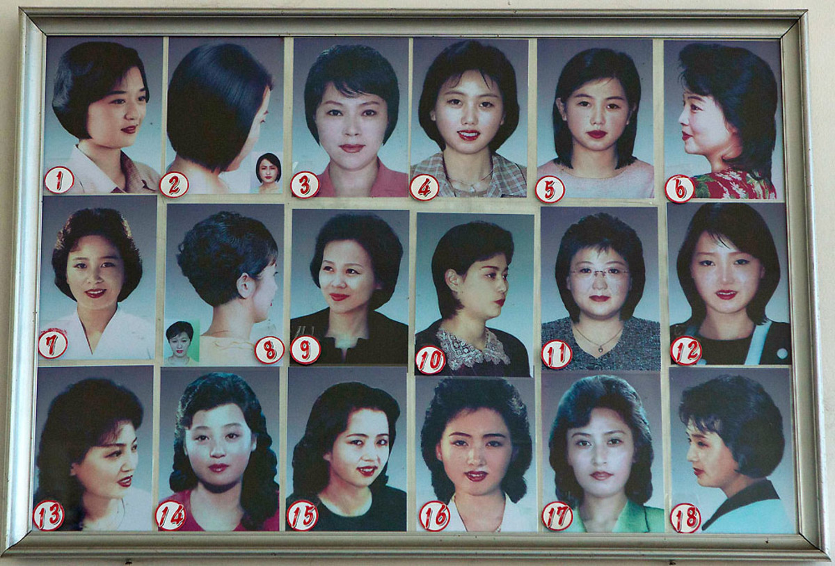 North Korean hairstyles in a salon