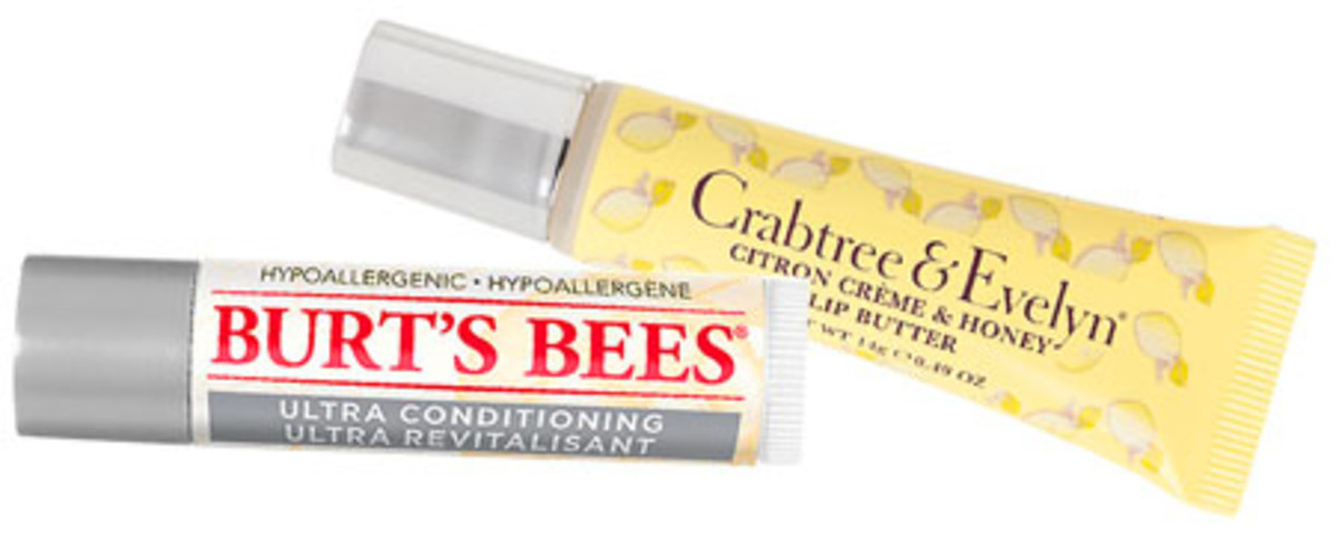 Kokum-butter lip balm: Burt's Bees Ultra-Conditioning and Crabtree Evelyn Lip Butter