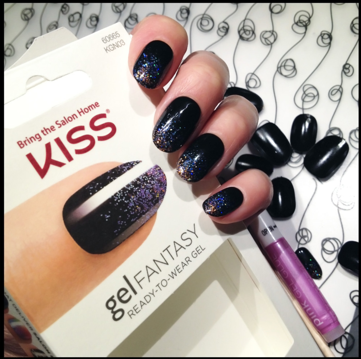 Kiss Gel Fantasy Ready to Wear Gel nails_Painted Veil