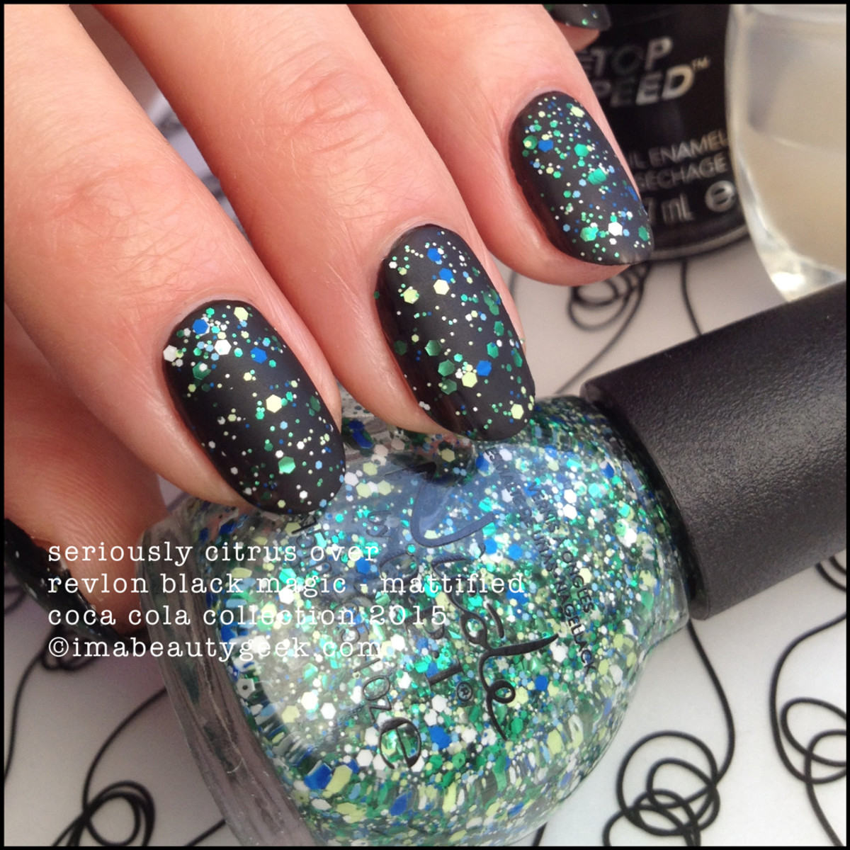 Nicole by OPI Coca Cola Collection Seriously Citrus over Black Mattified