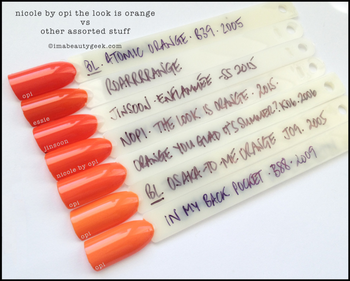 Nicole by OPI The Look is Orange Comparison Swatches