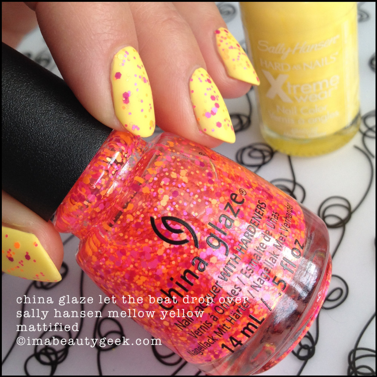 China Glaze Let The Beat Drop over Mellow Yellow