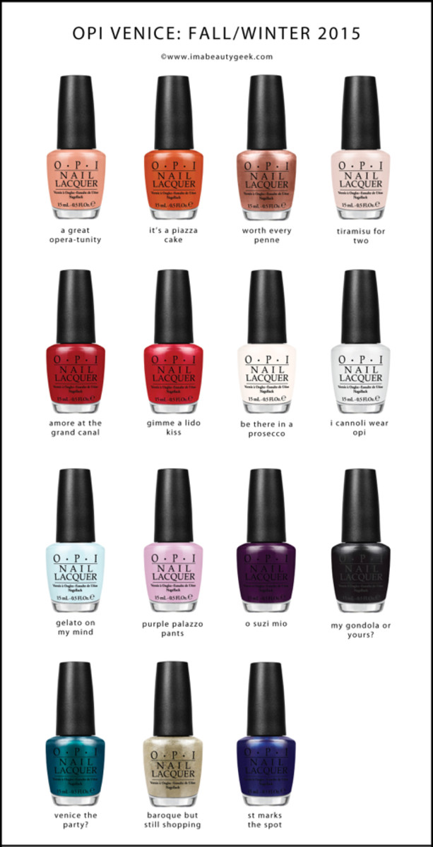 OPI VENICE 2015: SWATCH SNEAK PEEK - Beautygeeks