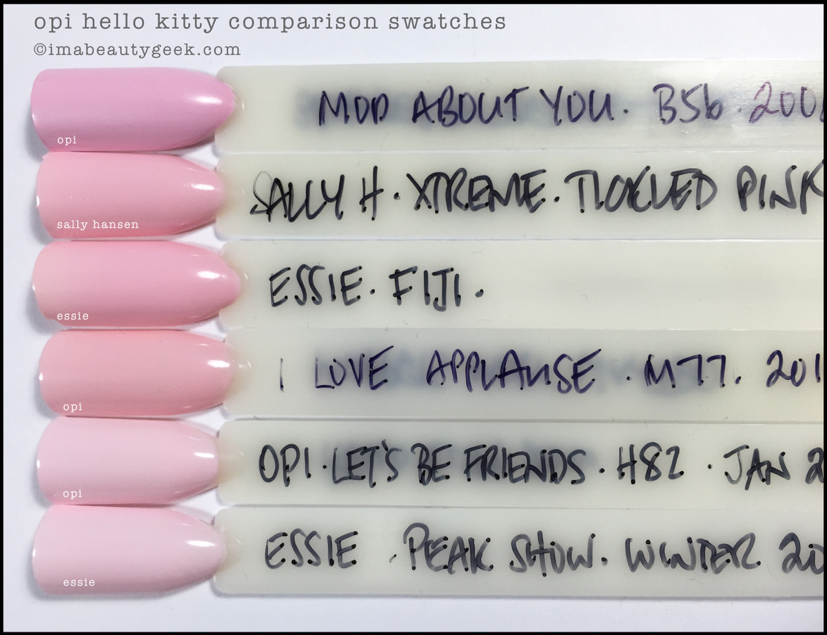 OPI Lets Be Friends Comparisons_OPI Hello Kitty 2016