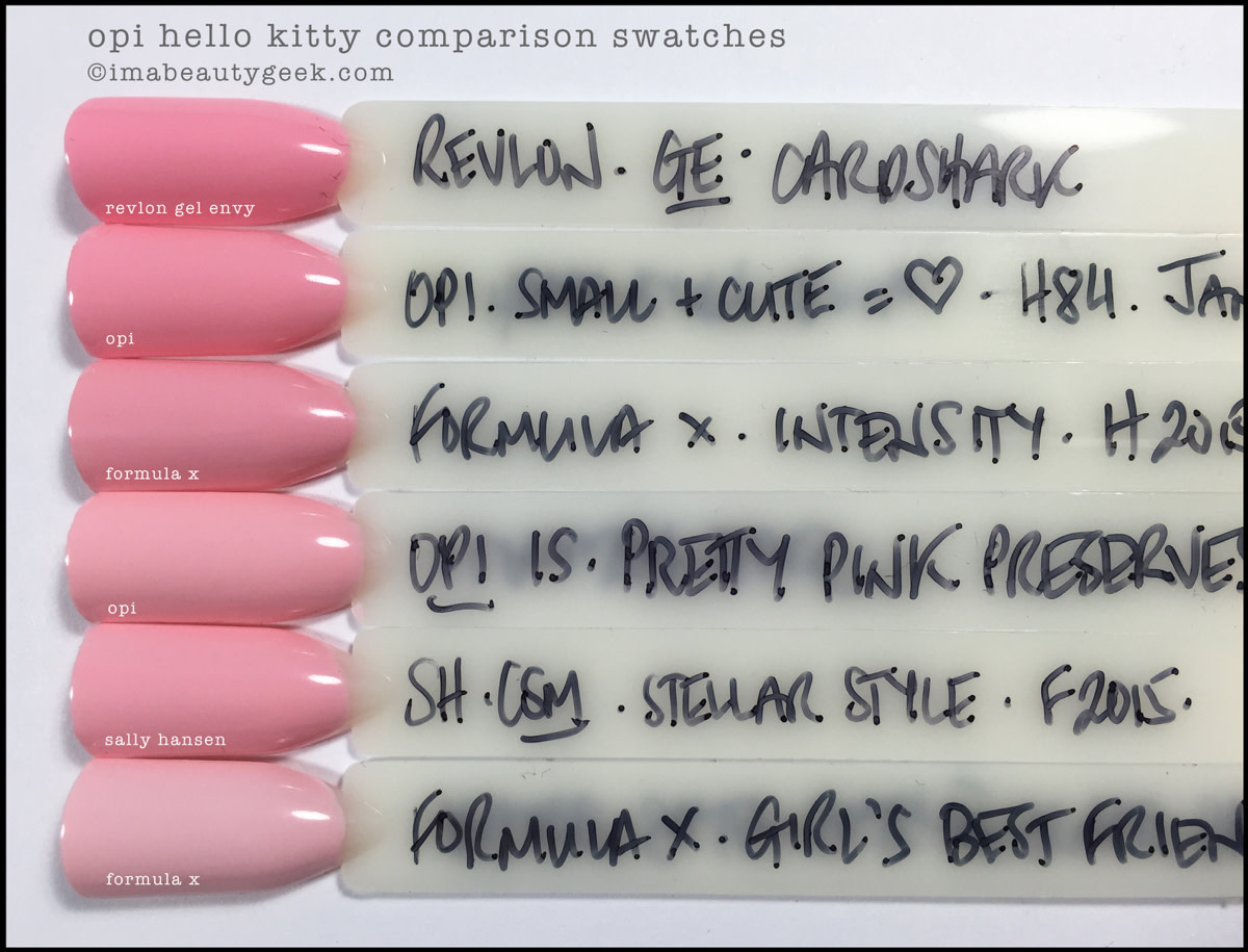 OPI Small Cute Equals Heart Comparison_OPI Hello Kitty 2016 Collection