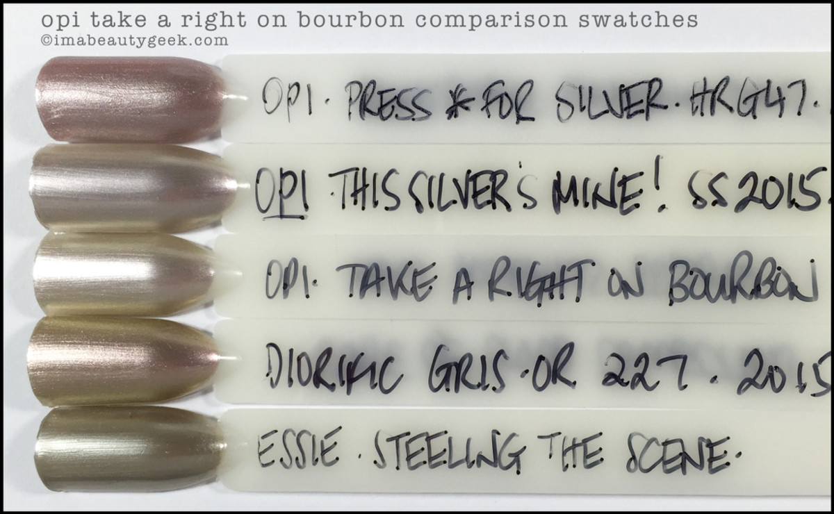 OPI Take a Right on Bourbon Comparison Swatches_OPI New Orleans 2016 Review