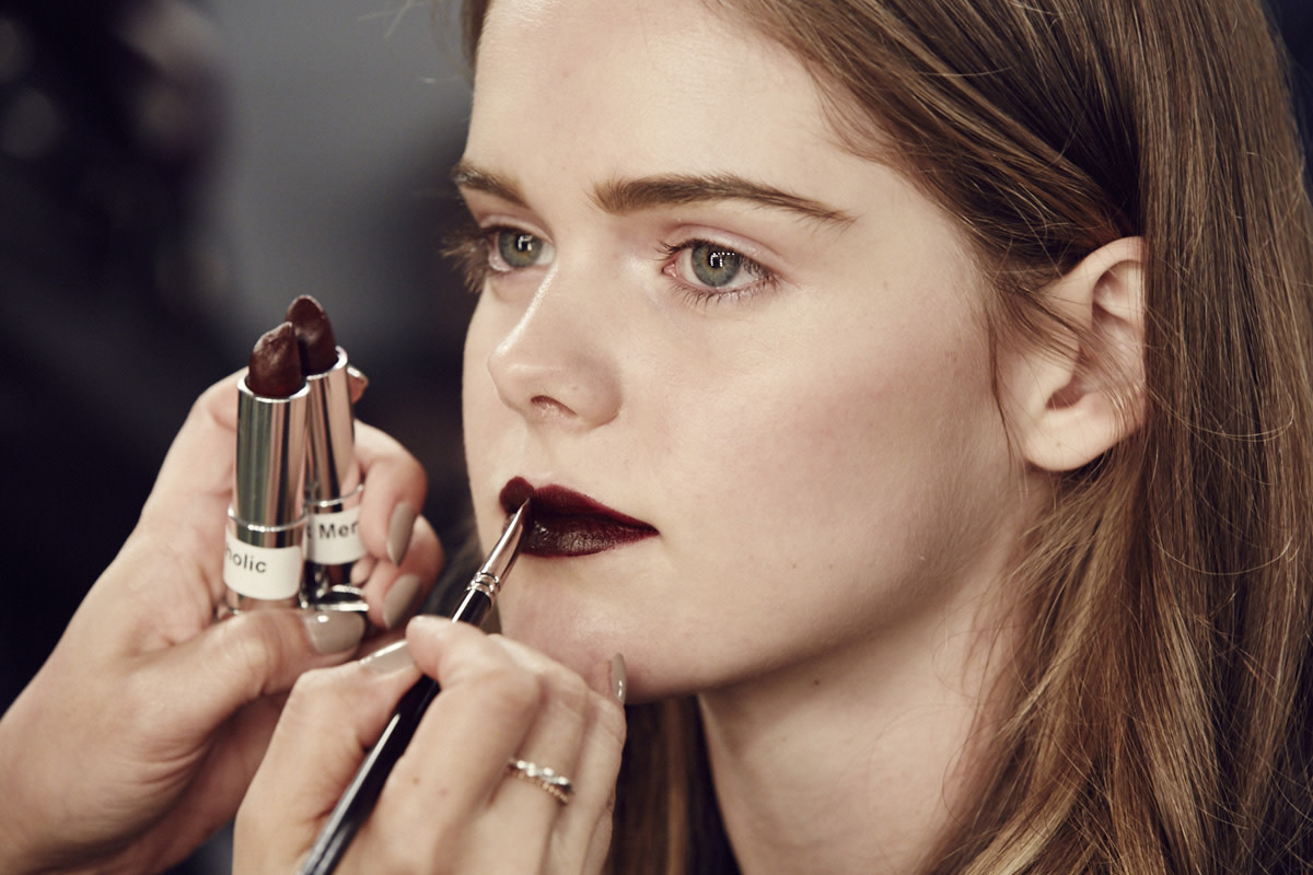 Maybelline Loaded Bolds lipsticks in Chocoholic and Midnight Merlot for the Unttld F/W 2016 runway.