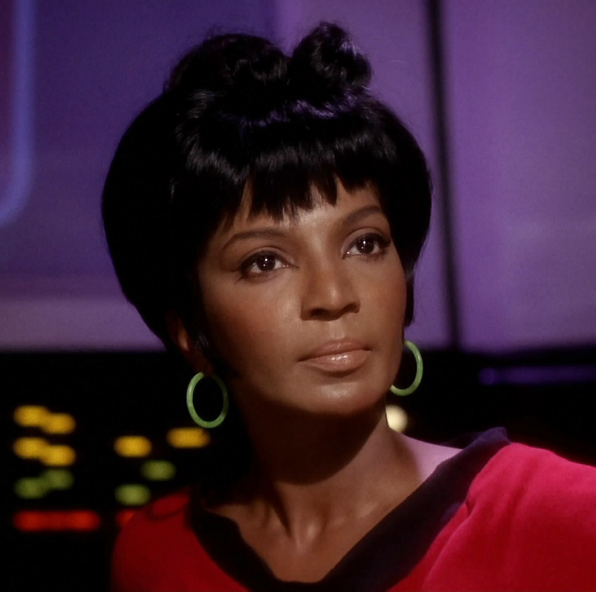 uhura green hoop earrings